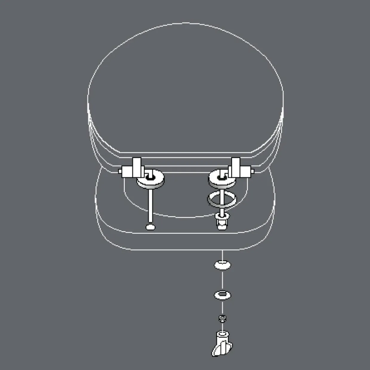 Abattant WC bois (37 x 46 cm) Ginkoblue Bleu