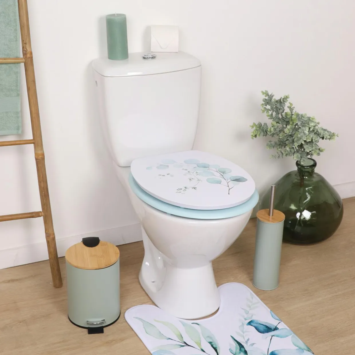 Abattant WC 18 pouces MDF Aquarelle Bleu
