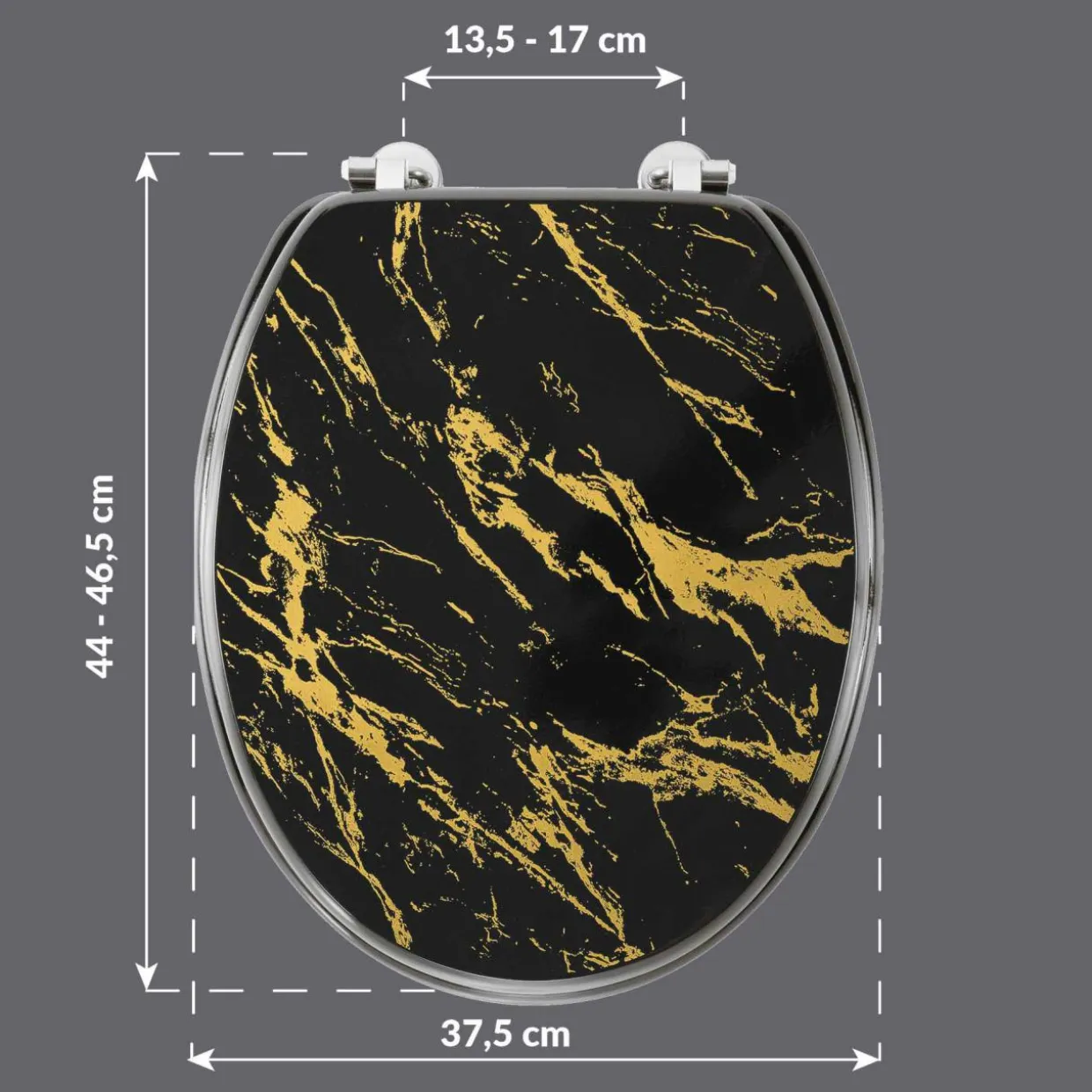 Abattant WC 18 pouces MDF effet marbre Aquamarbre Noir