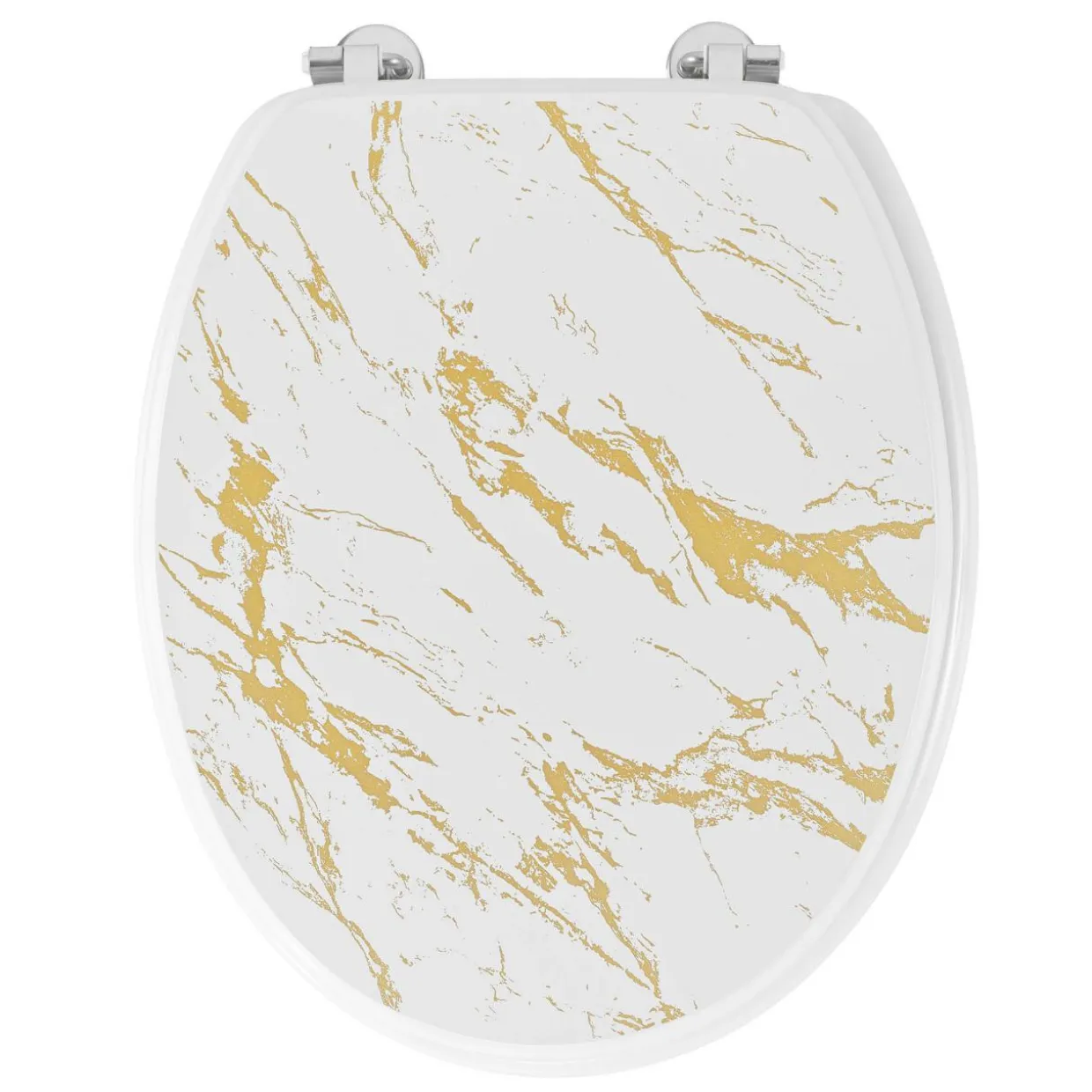 Abattant WC 18 pouces MDF effet marbre Aquamarbre Blanc