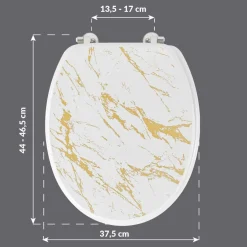 Abattant WC 18 pouces MDF effet marbre Aquamarbre Blanc