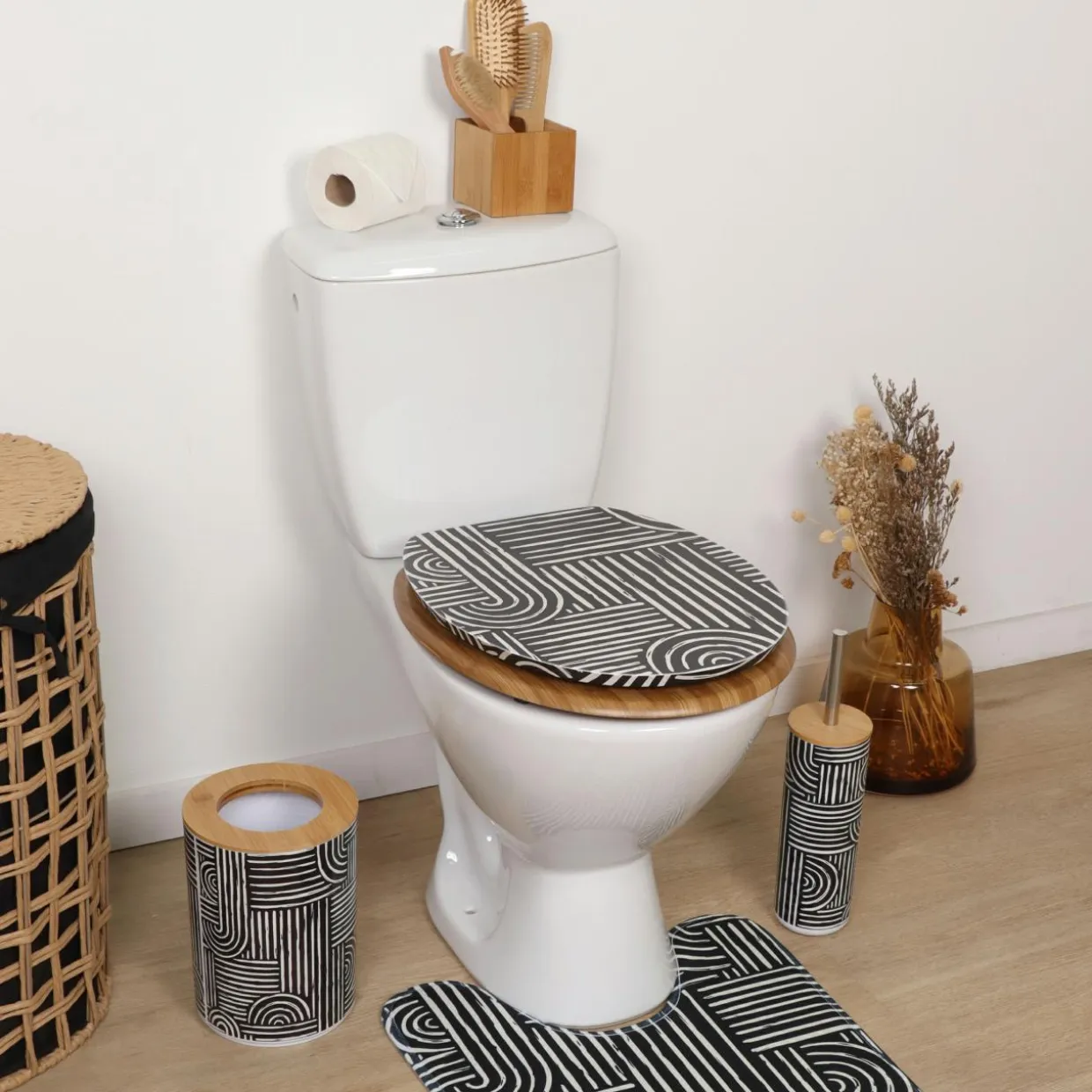 Abattant WC 18 pouces MDF Ethnic Vibes Noir
