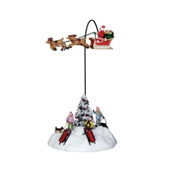 Accessoire Lemax animé (H33 cm) Père Noël volant dans les airs