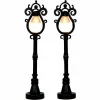 Accessoire Lemax (H10 cm) Lot de 2 lampadaires Parisien à piles