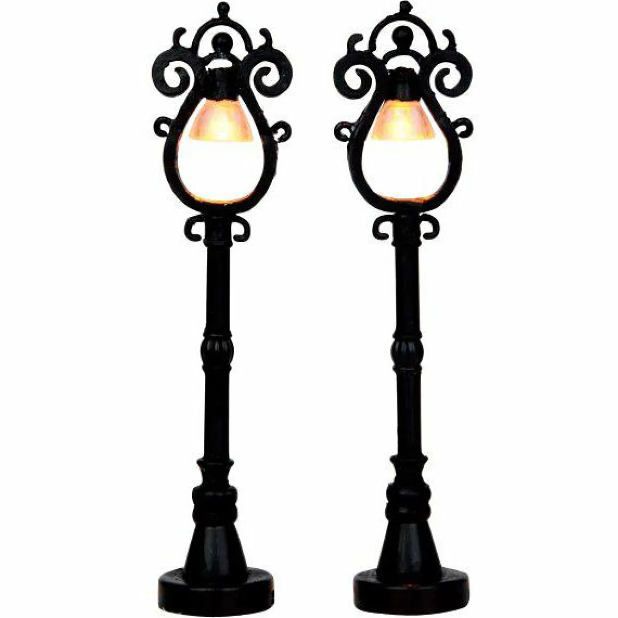 Accessoire Lemax (H10 cm) Lot de 2 lampadaires Parisien à piles