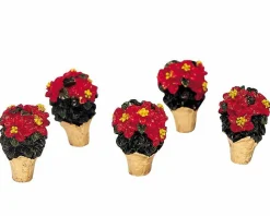 Accessoire Lemax Lot de 5 Poinsettias
