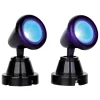 Accessoire Lemax lumineux (H3,5 cm) Lot de 2 spots Projecteurs lumière bleue