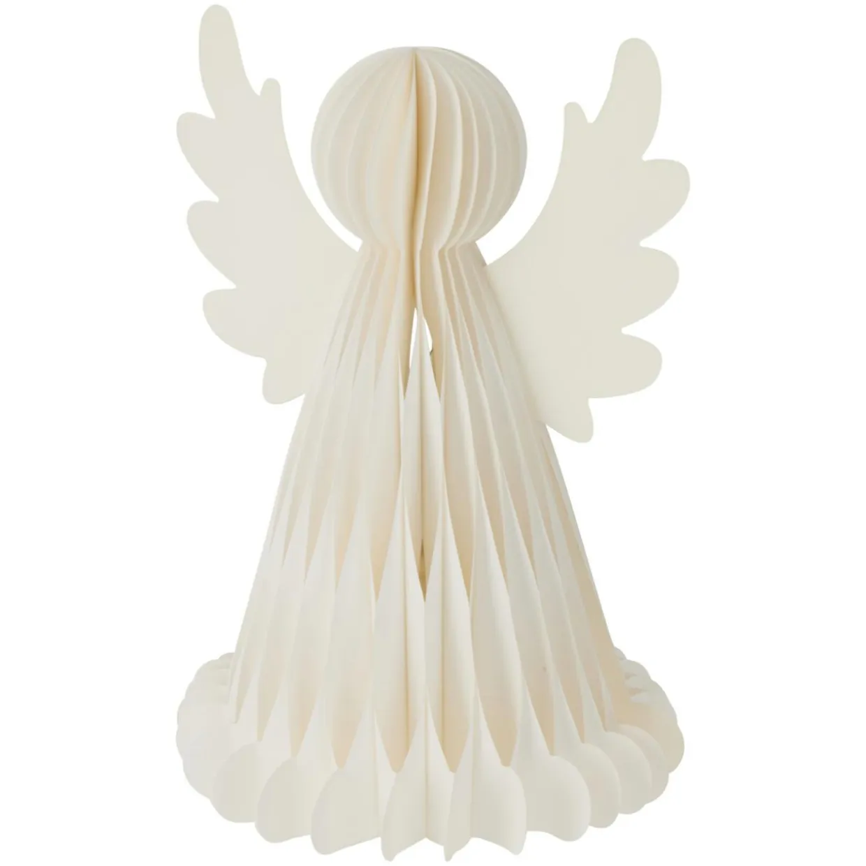 Ange lumineux à piles 6 LED (H50 cm) Papier fermeture magnétique Blanc