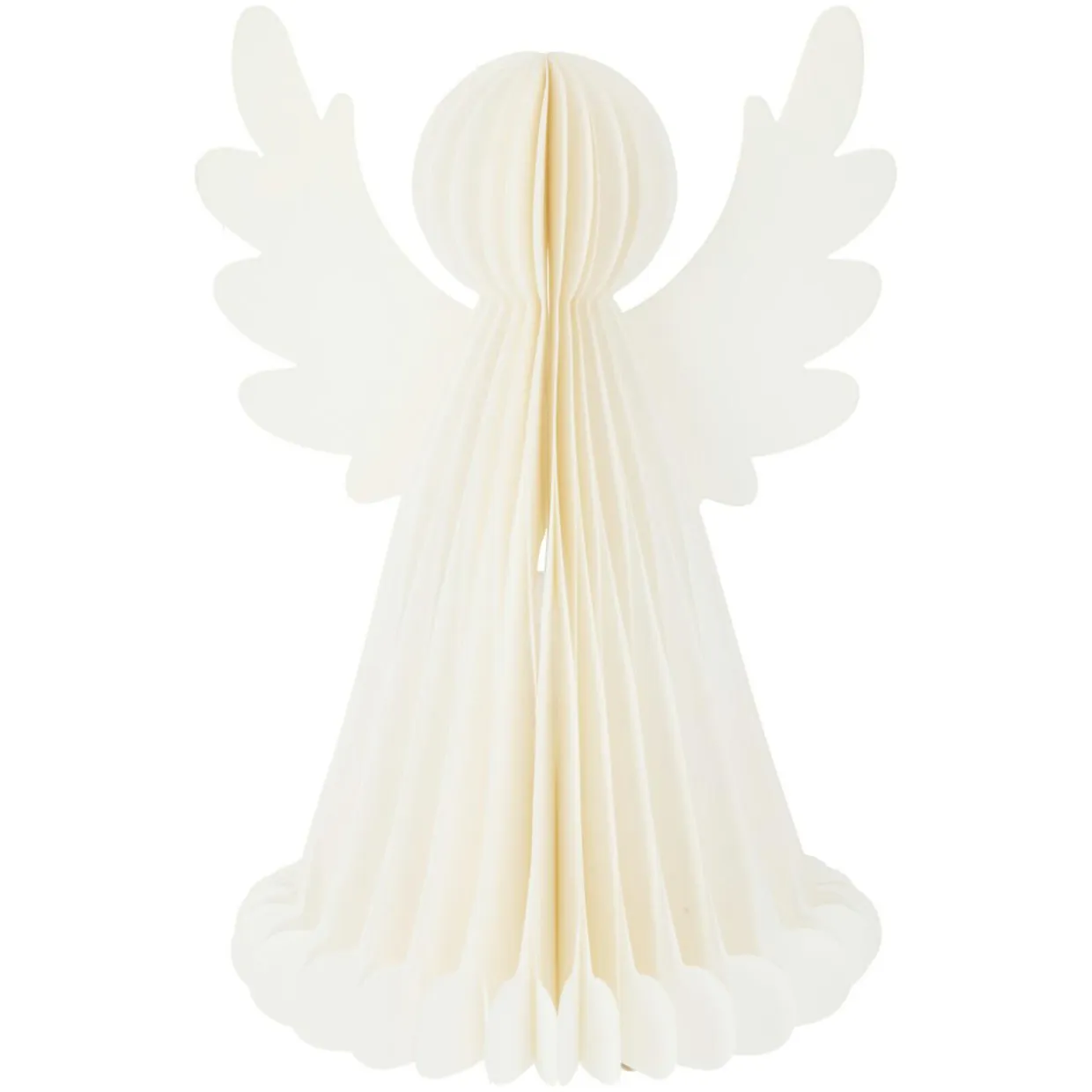 Ange lumineux à piles 6 LED (H28 cm) Papier fermeture magnétique Blanc