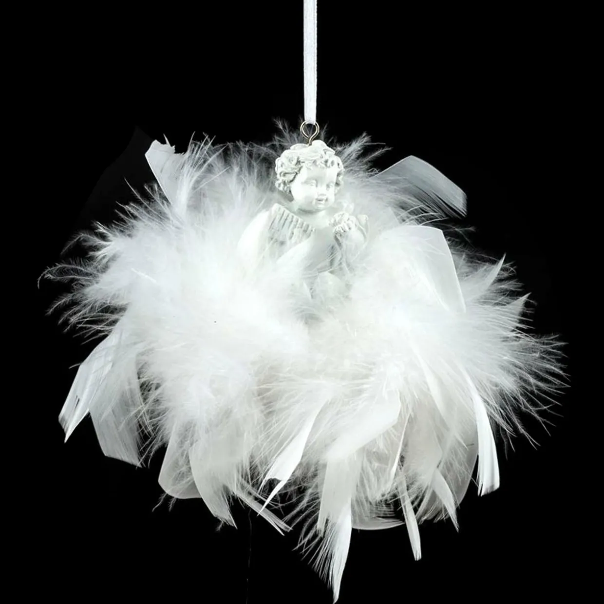 Ange à suspendre (H5,5 cm) Couronne Blanc