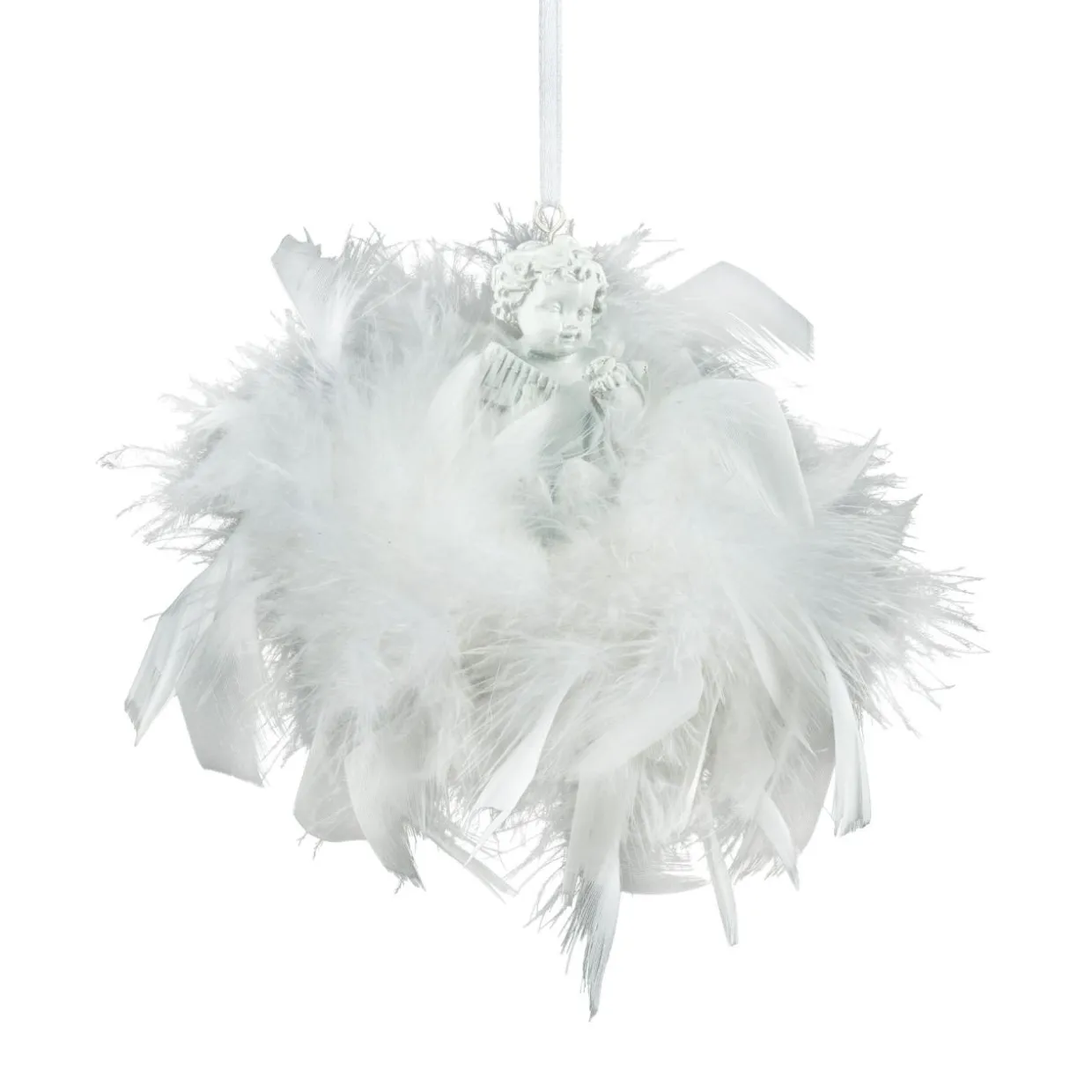 Ange à suspendre (H5,5 cm) Couronne Blanc