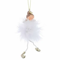 Ange à suspendre (H14 cm) Danseuse Blanc