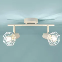 Applique murale 2 abat-jour orientables métal (30 x 16 cm) Diamond Blanche