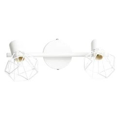 Applique murale 2 abat-jour orientables métal (30 x 16 cm) Diamond Blanche