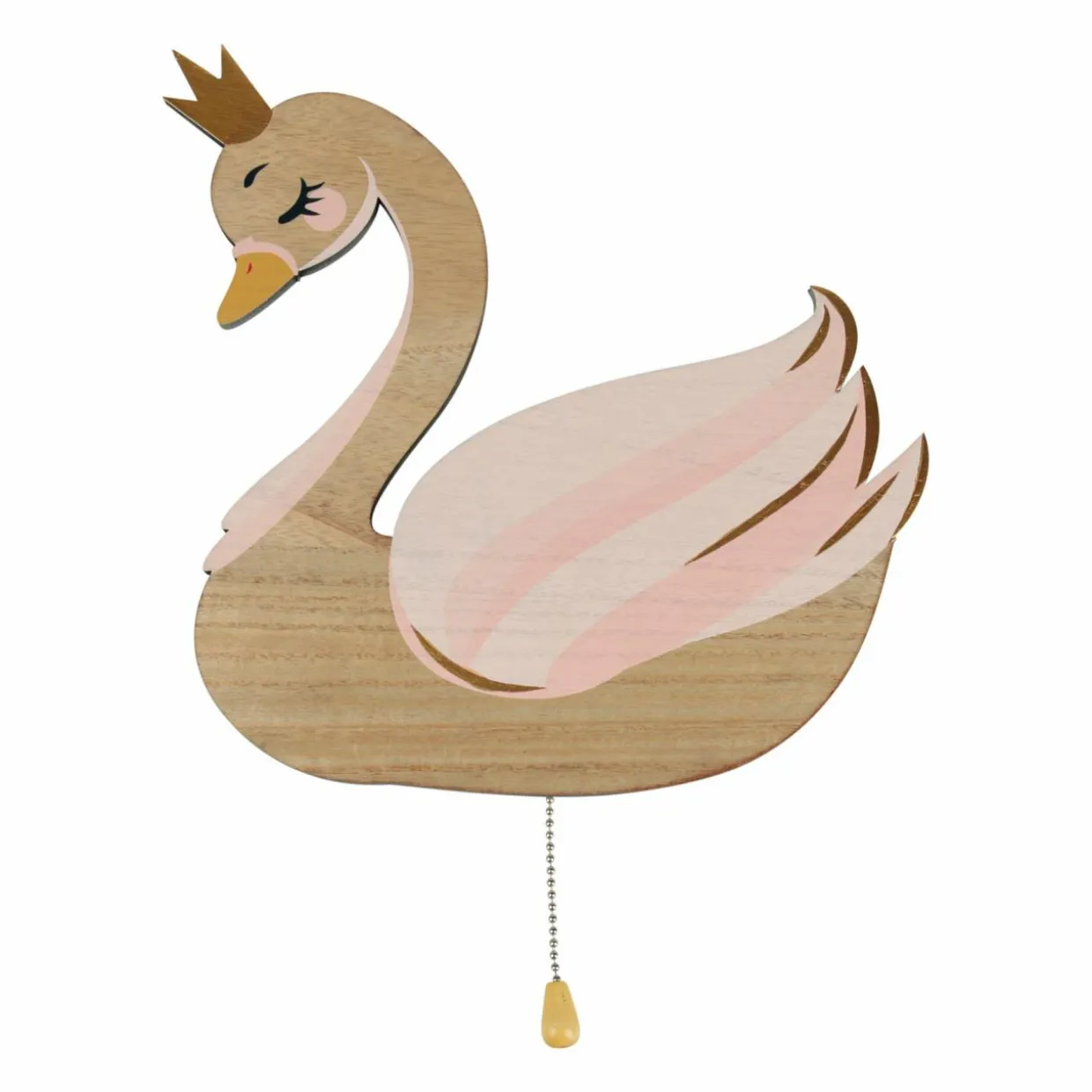 Applique murale bois Cygne Rose