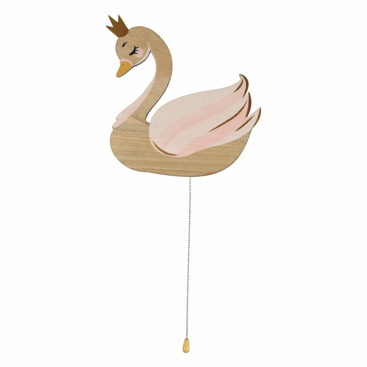Applique murale bois Cygne Rose