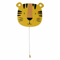 Applique murale enfant bois (25 x 24 cm) Tigre Orange