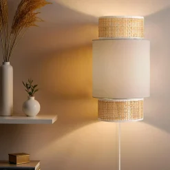 Applique murale en rotin (H33 cm) Luz Beige