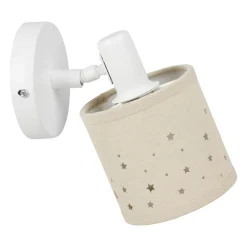 Applique murale orientable métal et lin (10 x 18 cm) Estrella Beige