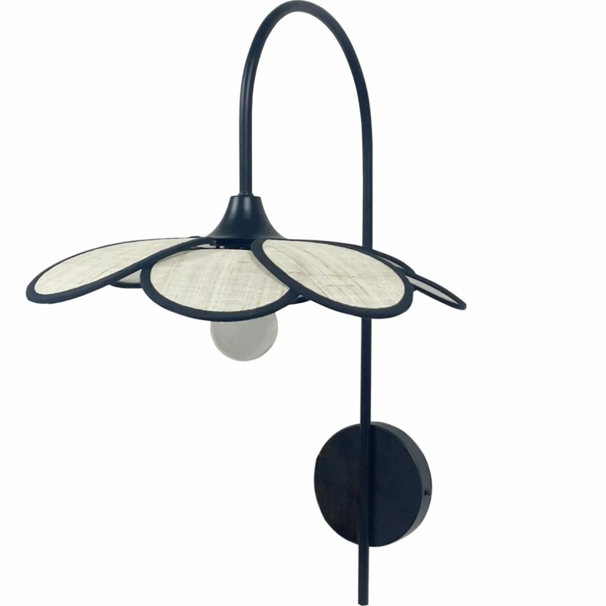 Applique murale pétale en tissu (H62 cm) Alava Noir