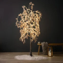 Arbre lumineux 600 LED (H200 cm) Saule pleureur Fleur Blanc