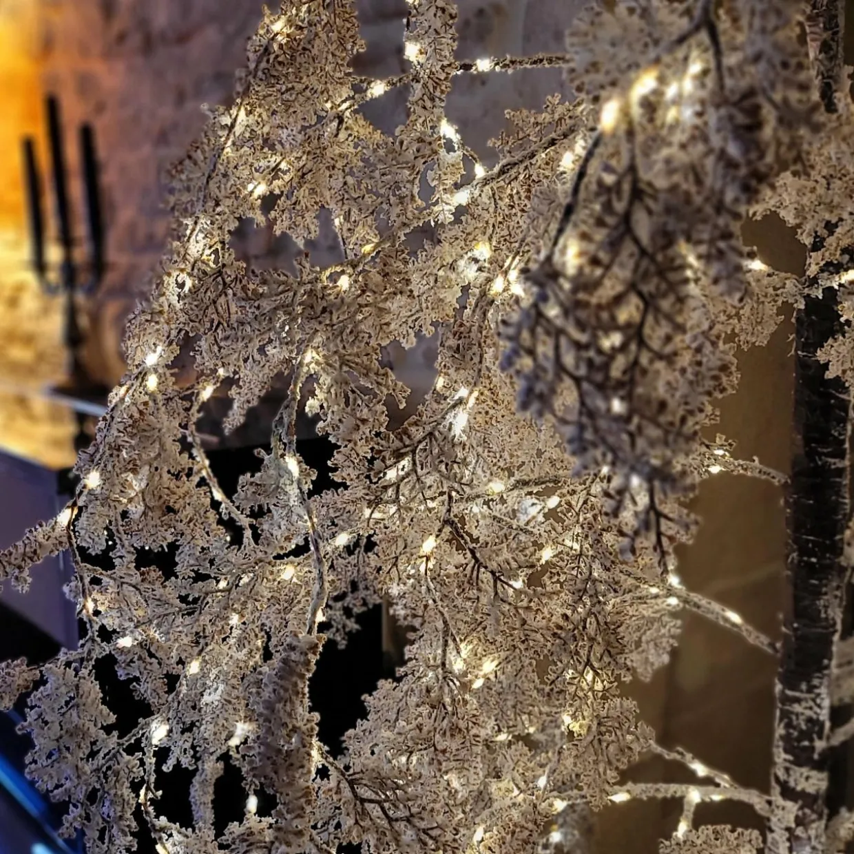 Arbre lumineux 600 LED (H200 cm) Saule pleureur Fleur Blanc