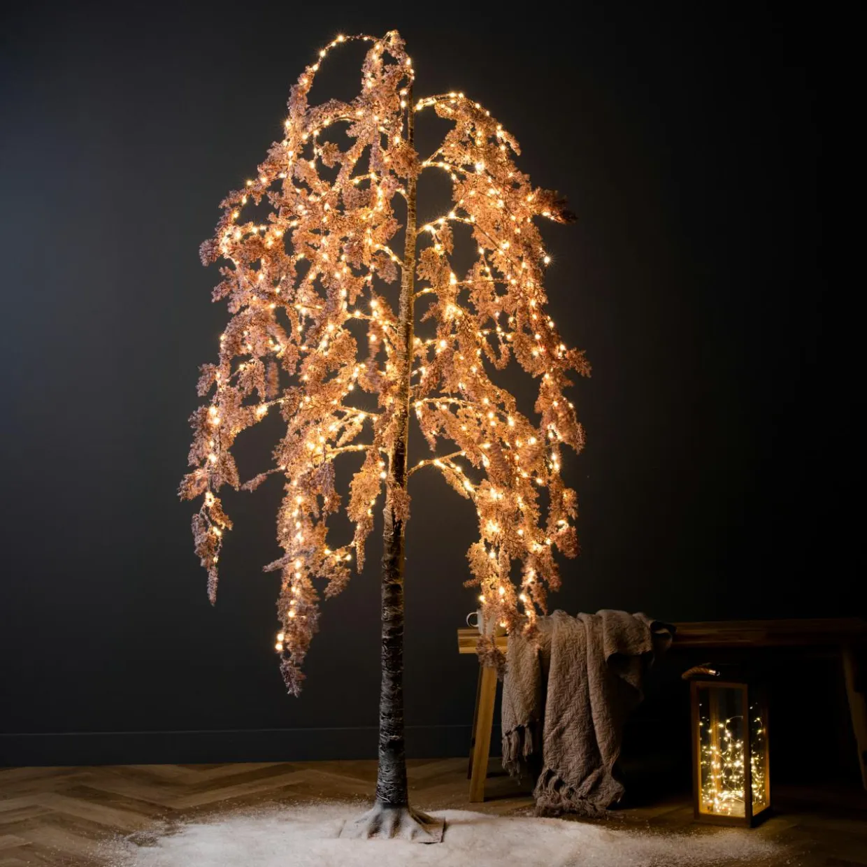 Arbre lumineux 600 LED (H200 cm) Saule pleureur Fleur Rose