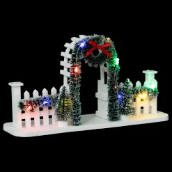 Arche et clôture lumineuse à piles (H11 cm) pour aménager un village