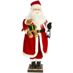 Automate musical et lumineux (H110 cm) Papa Noël et ourson