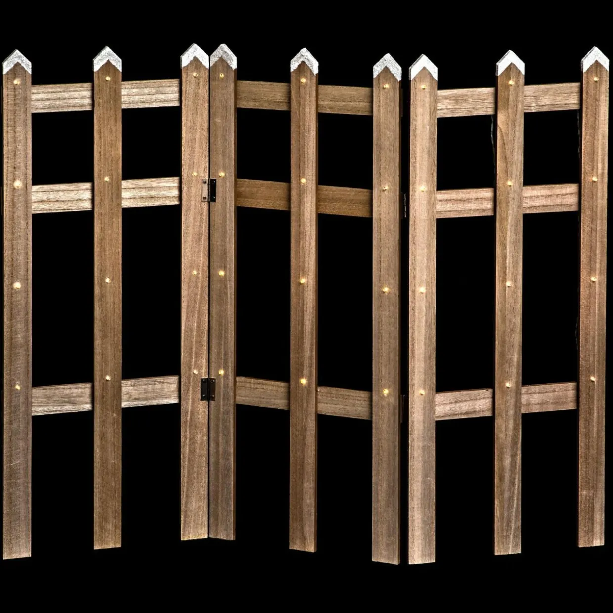 Barrière en bois lumineuse 42 LED (L89 x H59 cm) Blanc chaud