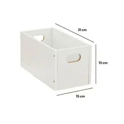 Boite de rangement (15 x 31 x 15 cm) Mano Blanc