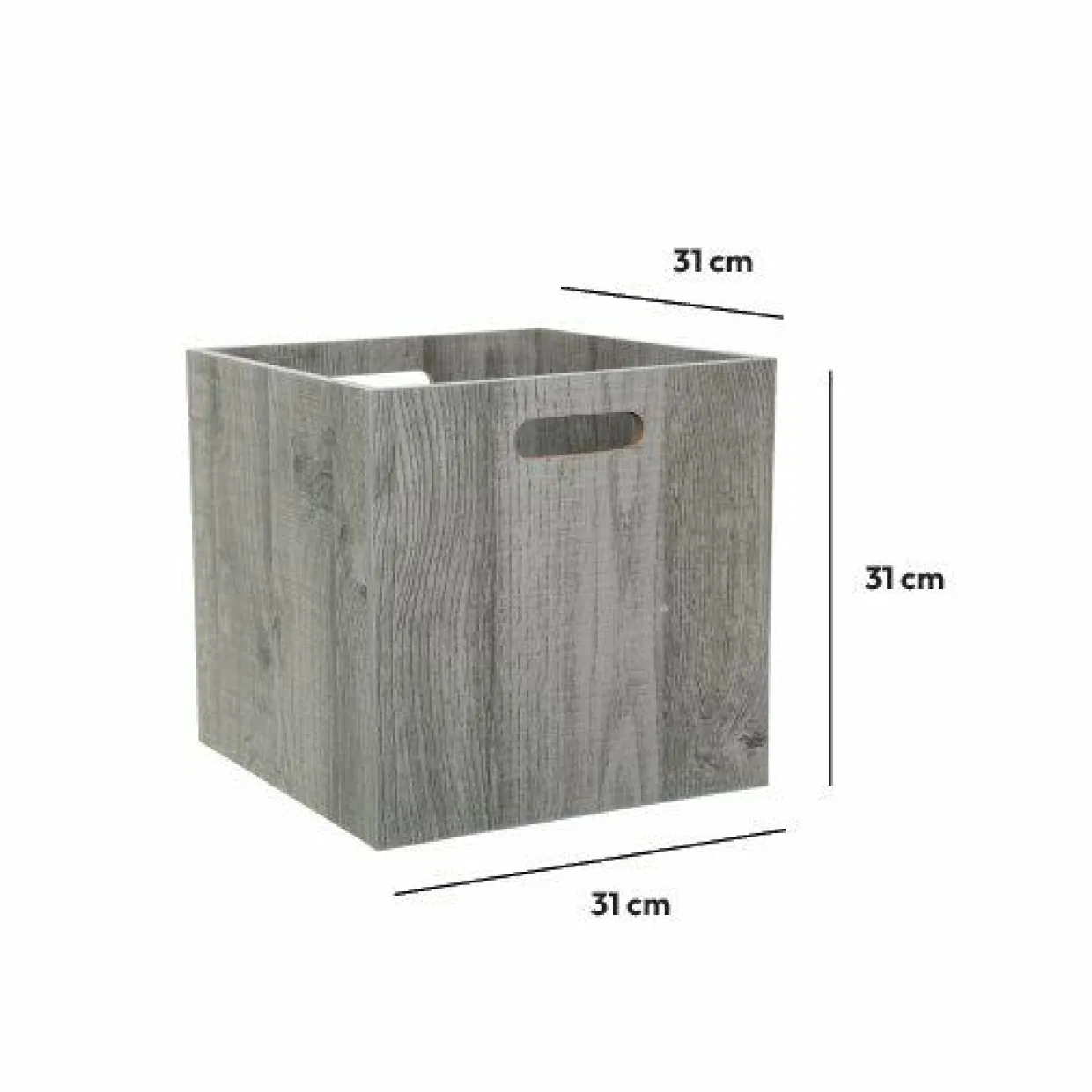 Boite de rangement (31 x 31 x 31 cm) Mano Grise