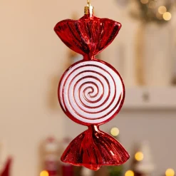 Bonbon à suspendre (H18 cm) Hélice Rouge pailleté