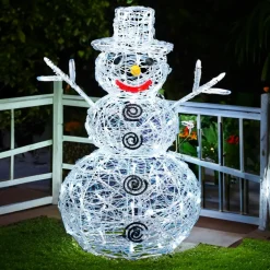 Bonhomme de neige lumineux 96 LED (H60 cm) Edmond Blanc froid