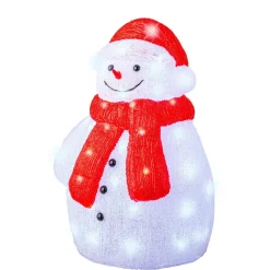 Bonhomme de neige lumineux 60 LED (H46 cm) Lenny Blanc froid