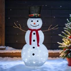 Bonhomme de neige lumineux 100 LED (H120 cm) Stan Blanc froid