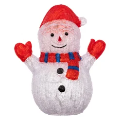 Bonhomme de neige solaire 90 LED (H48 cm) Frosty Blanc chaud