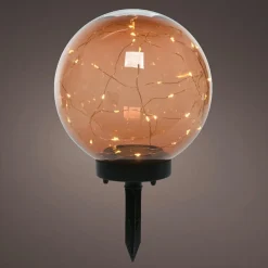 Borne de jardin solaire 30 LED (H28 cm cm) Crystal Orange