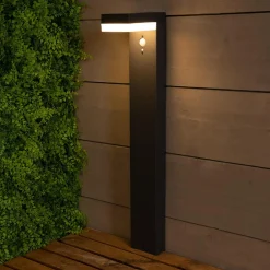 Borne de jardin solaire 600 lumens (H70 cm) Elite Gris anthracite