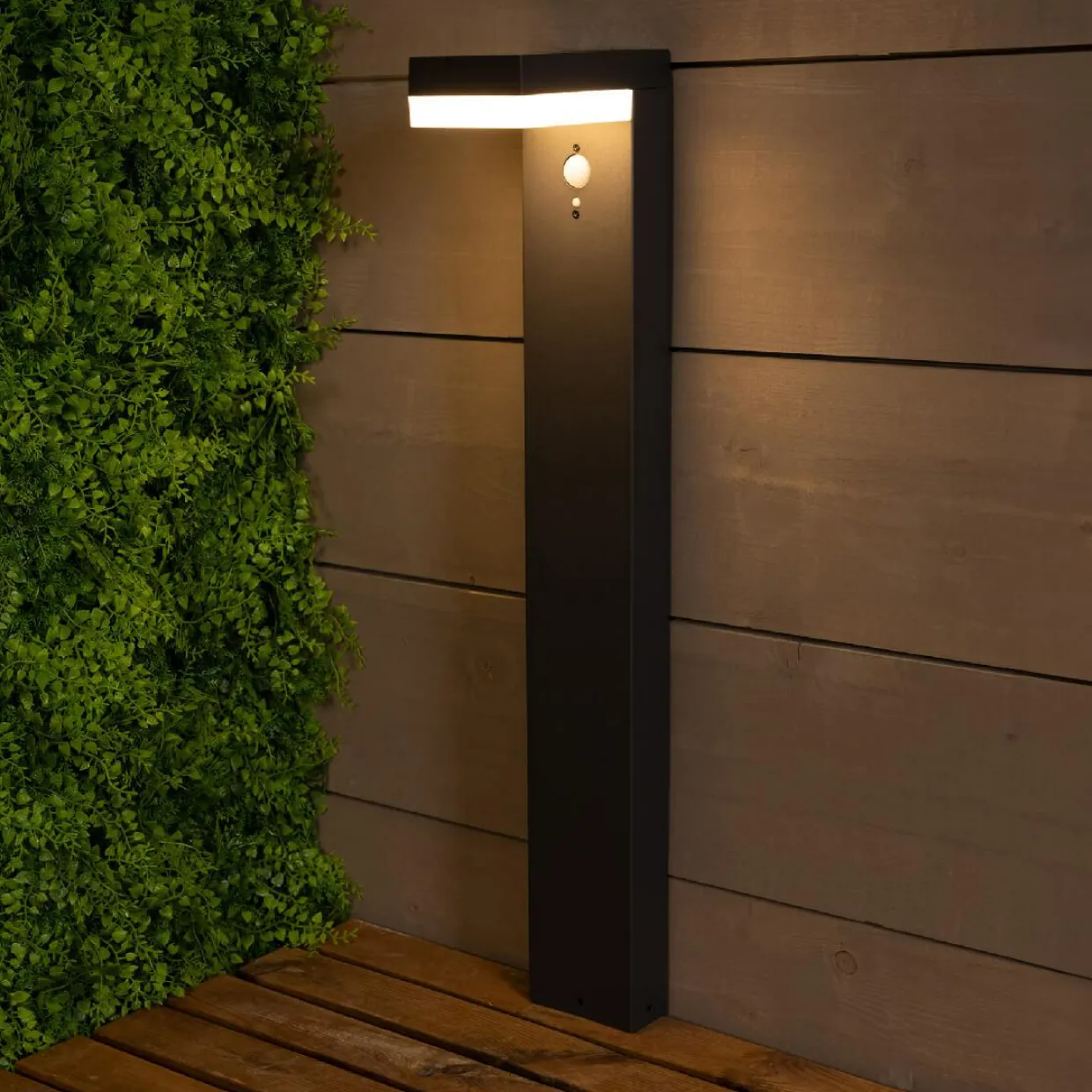 Borne de jardin solaire 600 lumens (H70 cm) Elite Gris anthracite