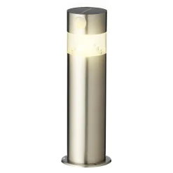 Borne de jardin solaire 150 lumens (H30 cm) Premium Argent