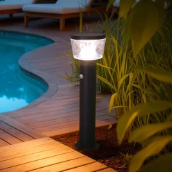 Borne de jardin solaire 600 lumens (H54 cm) Orion lux Gris anthracite