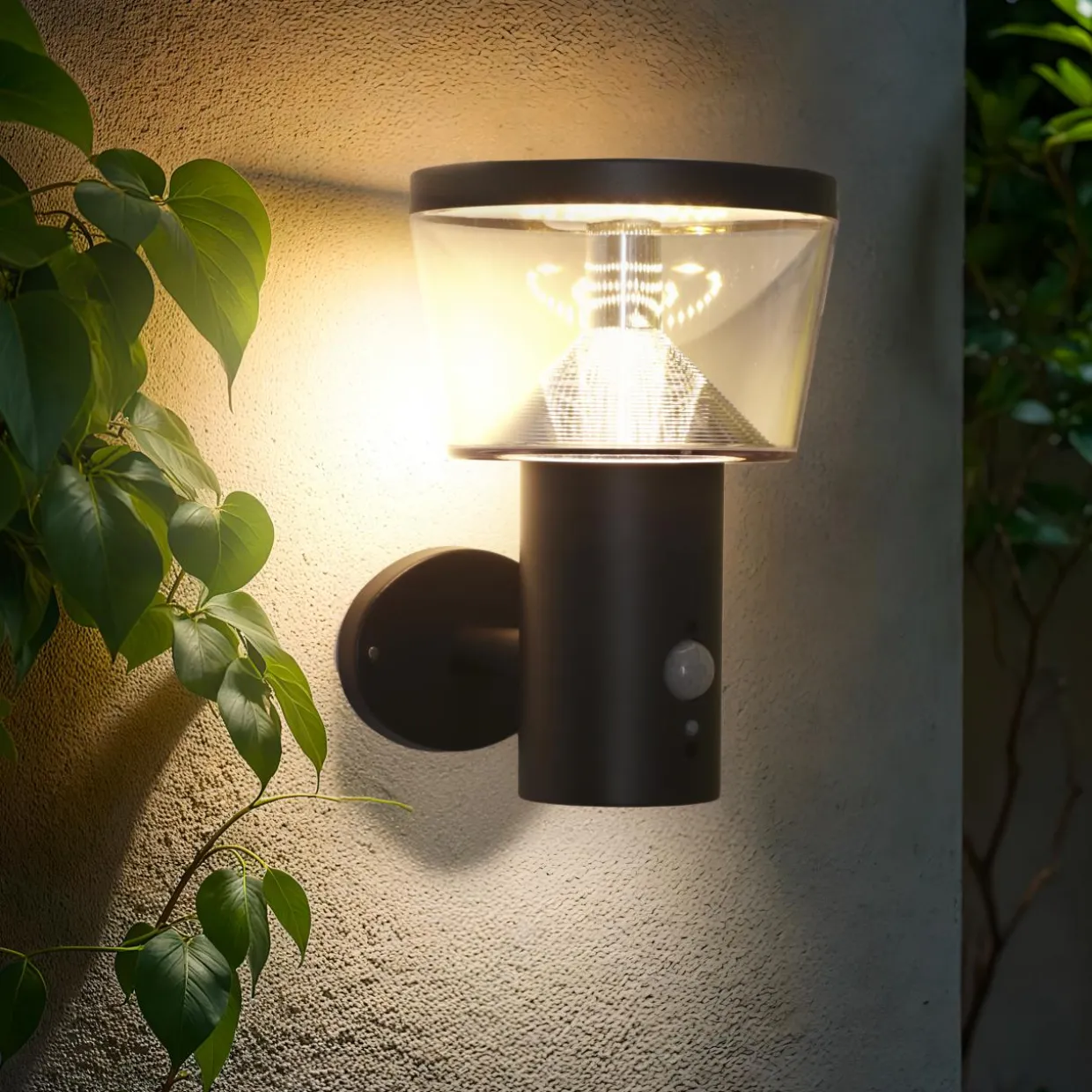 Borne de jardin solaire murale 600 lumens (H23 cm) Orion lux Gris anthracite