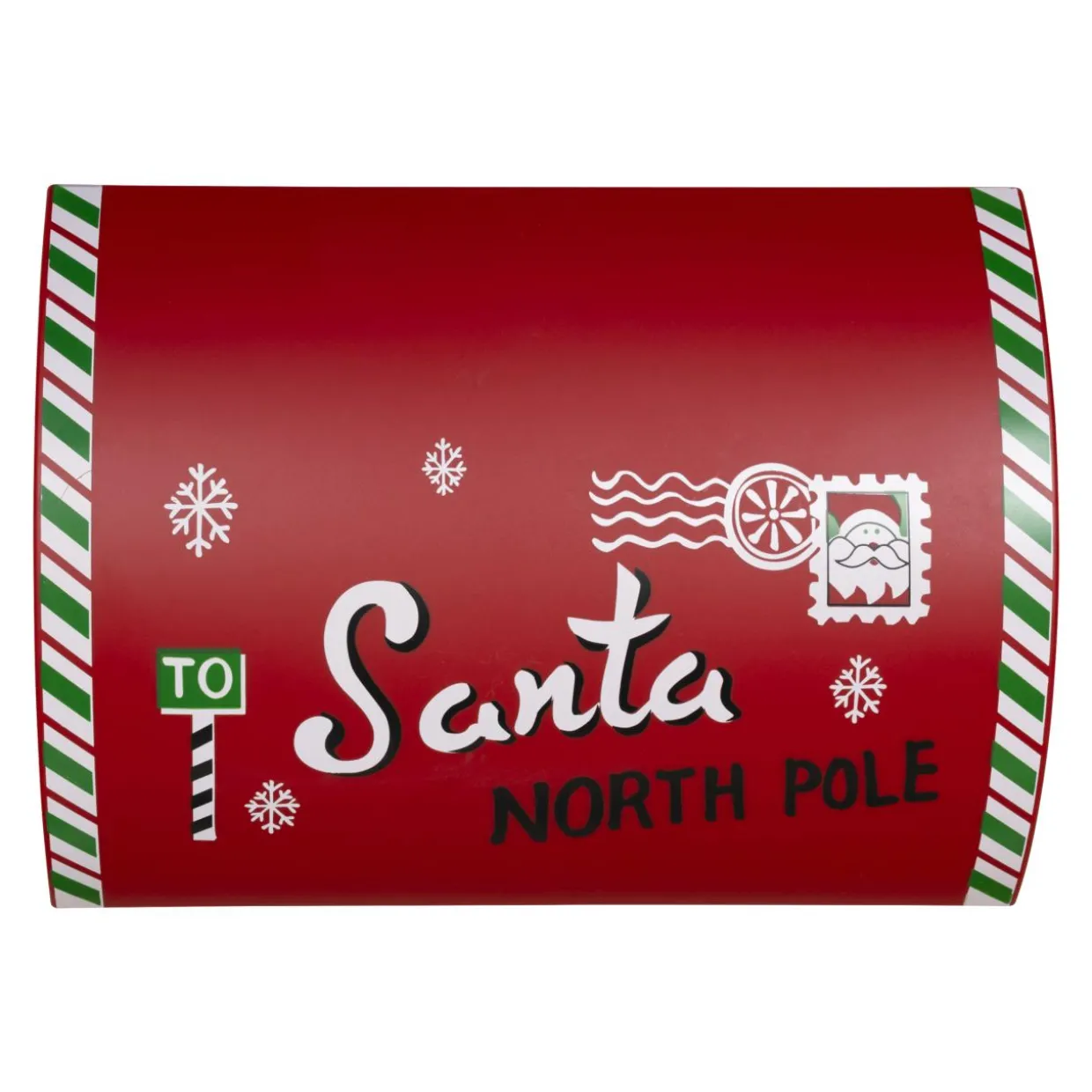 Boîte aux lettres lumineuse à piles LED (H41 cm) Bonhomme de neige Rouge