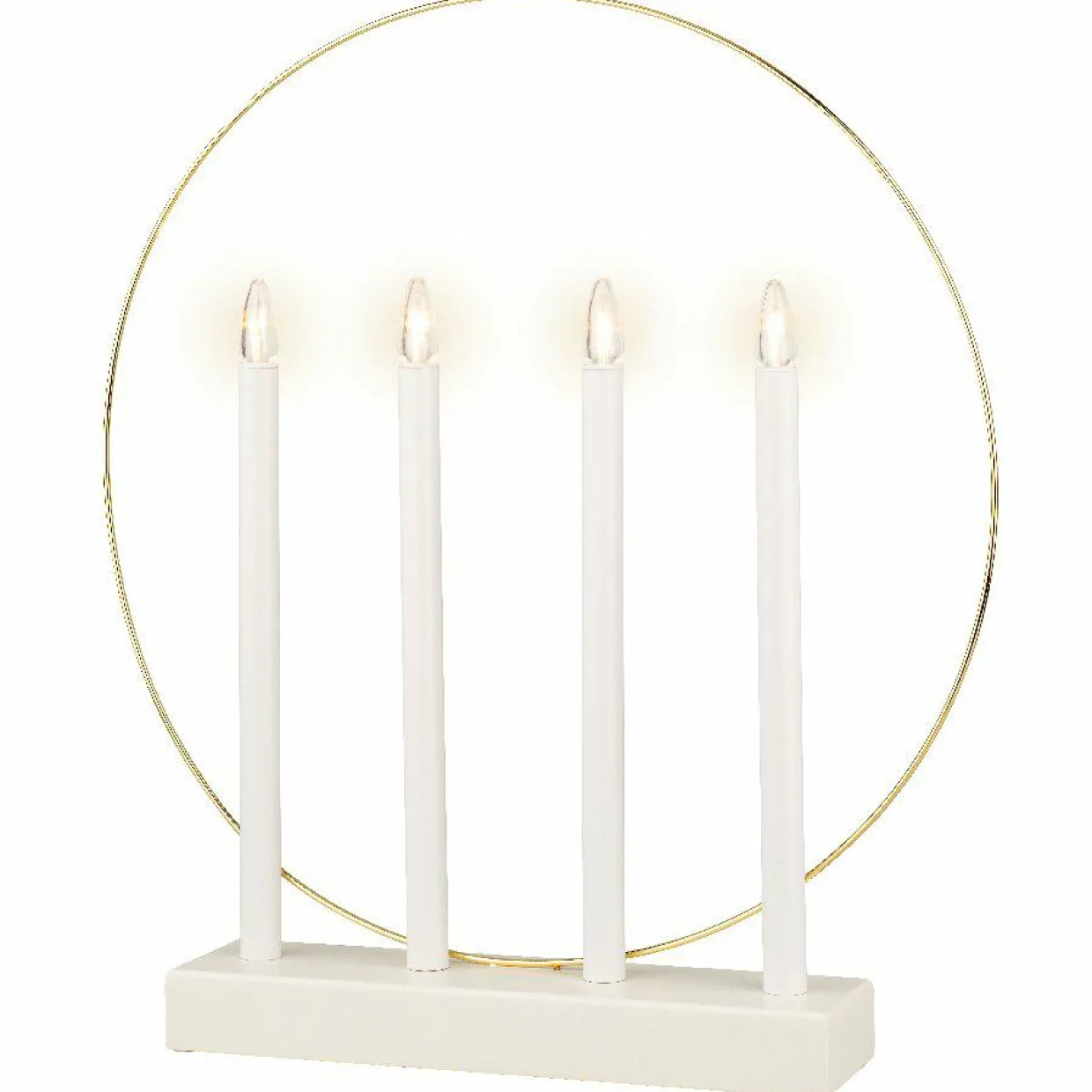 Bougeoir lumineux à piles 4 LED (H40 cm) Cercle Blanc chaud
