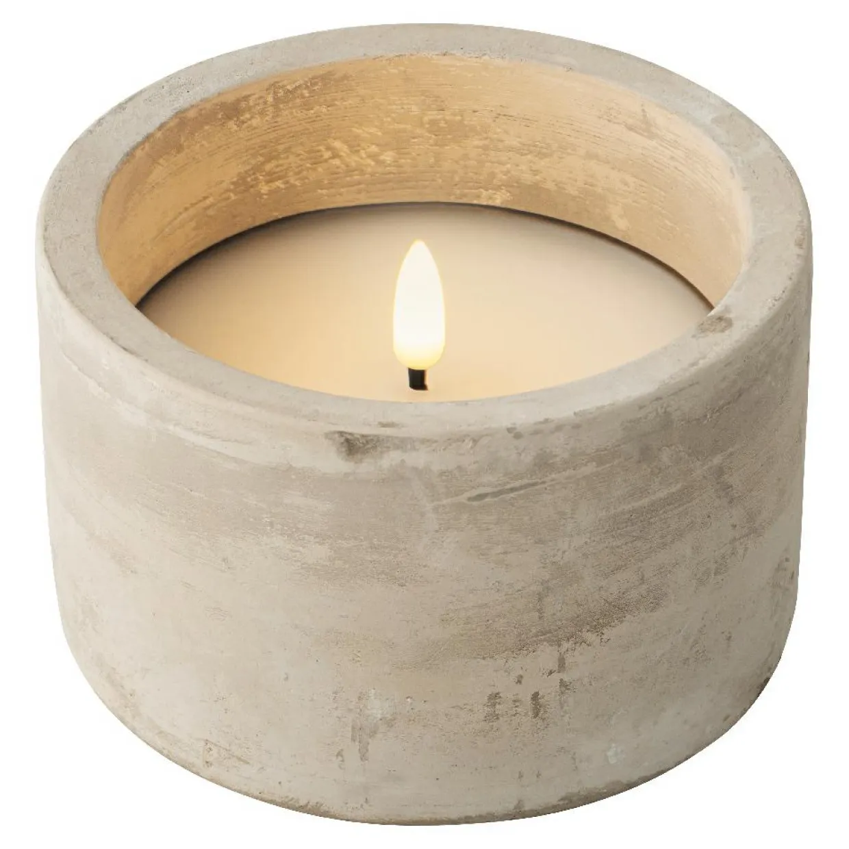 Bougie de table à piles LED (H8 cm) Galice Gris