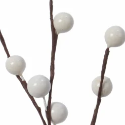 Branche décorative Noël (26 cm) Baies Izoenn Blanc