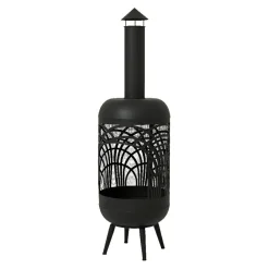 Braséro cheminée d'extérieur (D40 x H139 cm) Caldera Noir