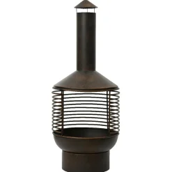 Braséro cheminée d'extérieur (D42 x H105 cm) Mérida Brun antique