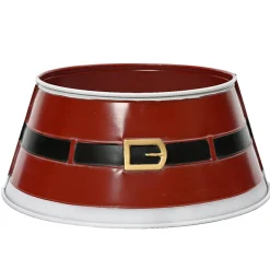 Cache pied de sapin en métal (D70 cm) Ceinture du Père Noël